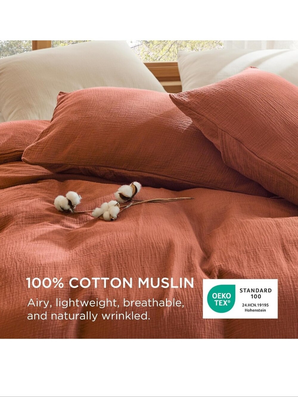 Bedsure 100% Muslin Cotton Duvet Cover King Size - Ultra-Soft Gauze Duvet Cover - Picture 3 of 8